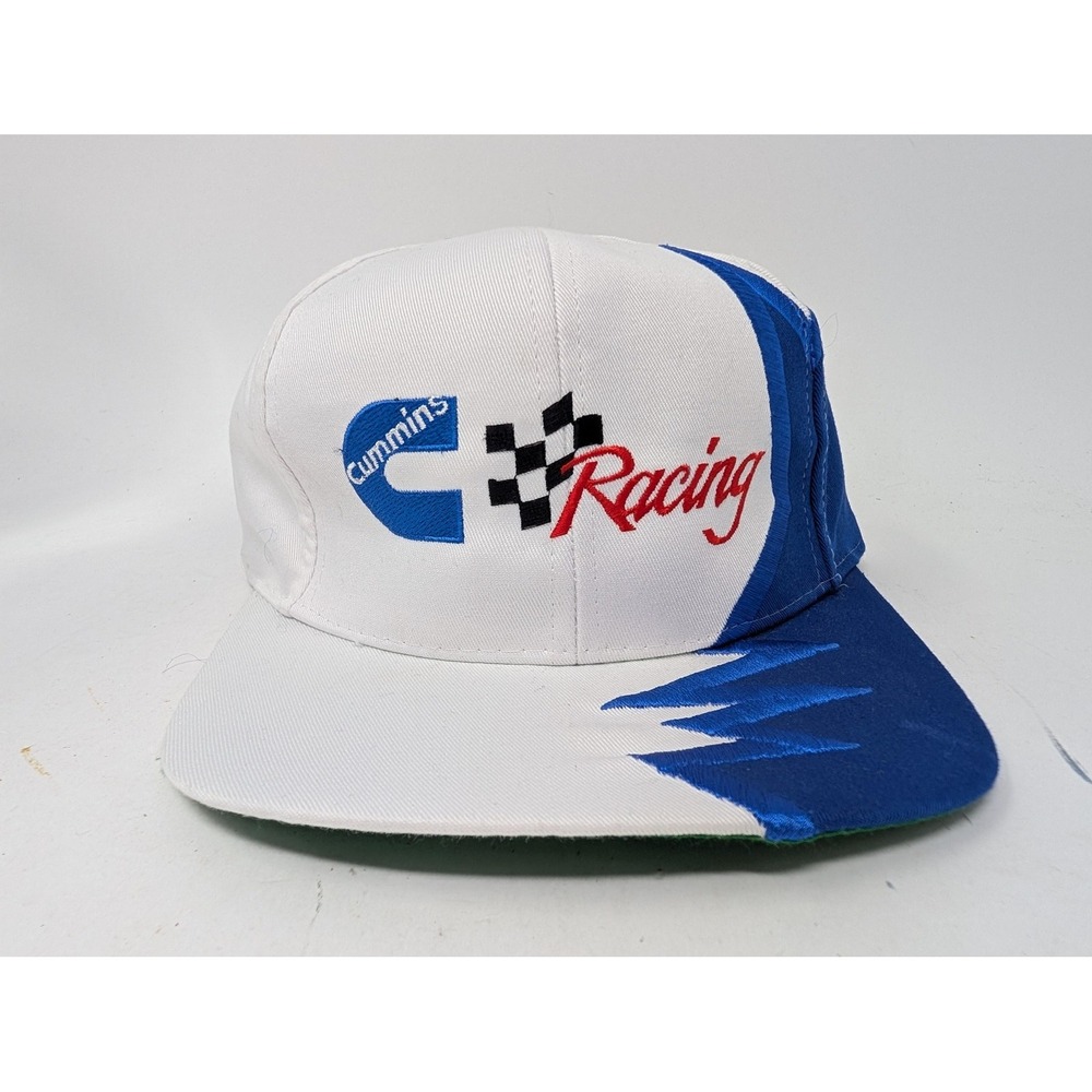 Cummins Racing Hat Cap Strap Back Mens One Size White Blue Kati Twill Logo